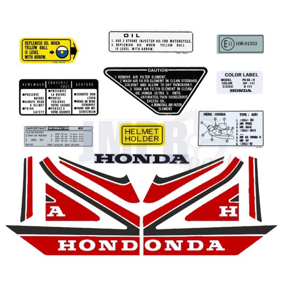 Sticker set Complete Honda MB50 Red/White 1987-1990