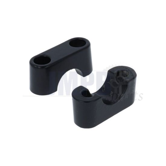 Handlebar clamp set Black Aluminum Tomos A35 from 2009