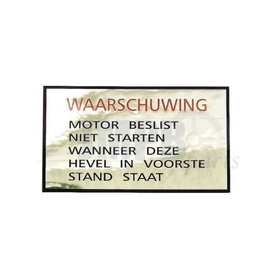 Warning Sticker Chrome FS1 P Dutch!