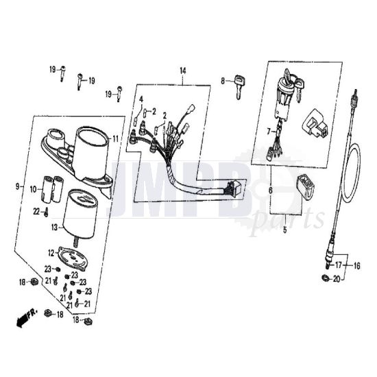 Cockpit / Ignition lock Honda MT50
