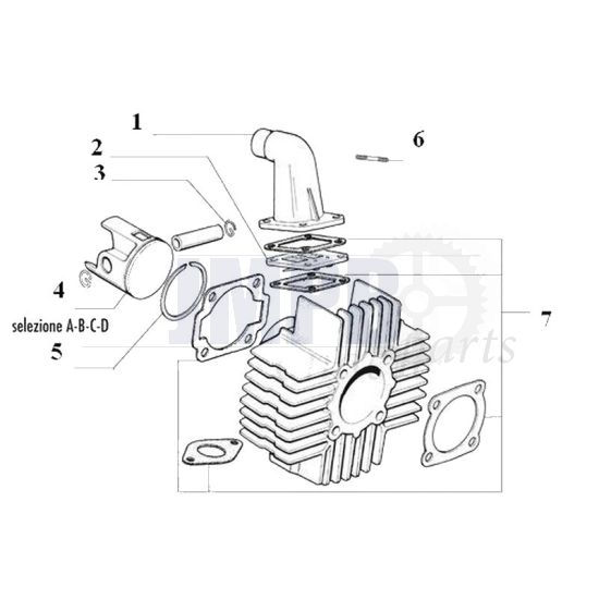 Separate Parts Polini 65CC Cylinder Puch