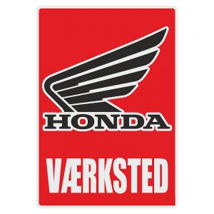 Vaerksted Sticker Honda Danish