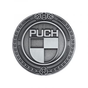 Emblem Sticker Puch Logo Metal Silver 47MM