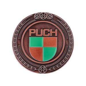 Emblem Sticker Puch Logo Metal Bronze/Green 47MM