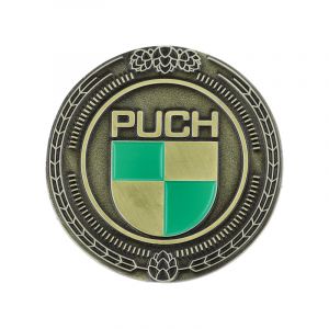 Emblem Sticker Puch Logo Metal Gold/Green 47MM