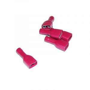 Flat plug sleeve Isolated Red 6.3MM A-Quality 