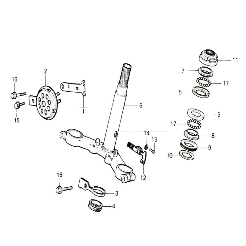 Honda MT50 Exploded view drawings | Fork crown - JMPB Parts