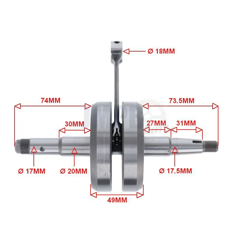 KS Crankshaft Zundapp KS80 Top Racing - JMPB Parts