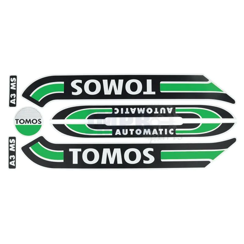 Stickerset Tomos A3 Old Model Green JMPB Parts