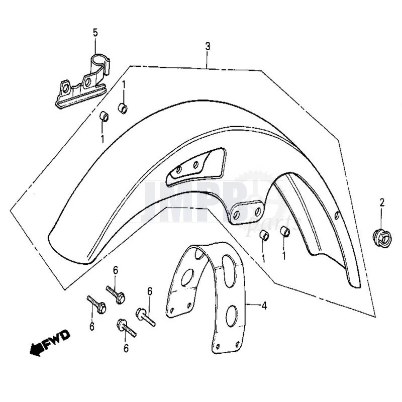 Exploded View Honda MB50 - Front Fender - JMPB Parts