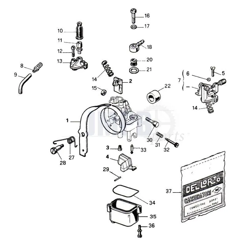 Exploded view Dellorto SHA 13/13 - JMPB Parts