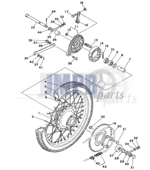 Rear wheel Yamaha FS1 DX