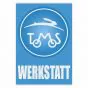 Werkstatt Sticker Tomos Blue Deutsch