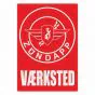 Vaerksted Sticker Zundapp Red Danish