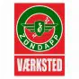 Vaerksted Sticker Zundapp Red/Green Danish