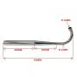 Exhaust 36/32MM Zundapp Single Bend Open Chrome