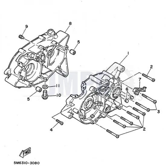 Crankcase Yamaha DT50MX