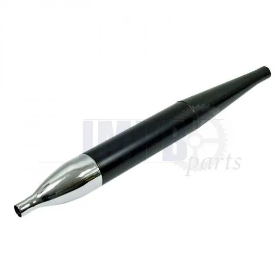 Exhaust Silencer Cigar Universal Black/Chrome 32MM