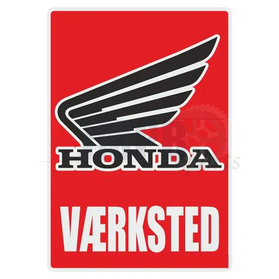 Vaerksted Sticker Honda Danish