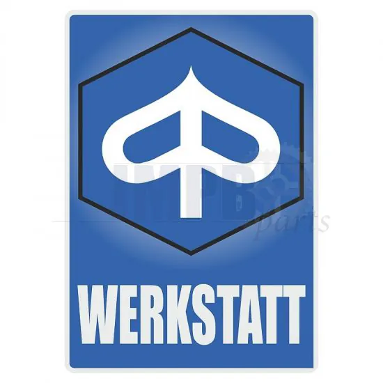 Werkstatt Sticker Piaggio Deutsch