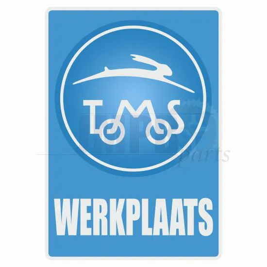 Werkplaats Sticker Tomos Blue Dutch