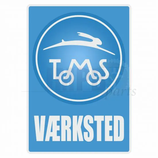 Vaerksted Sticker Tomos Blue Danish