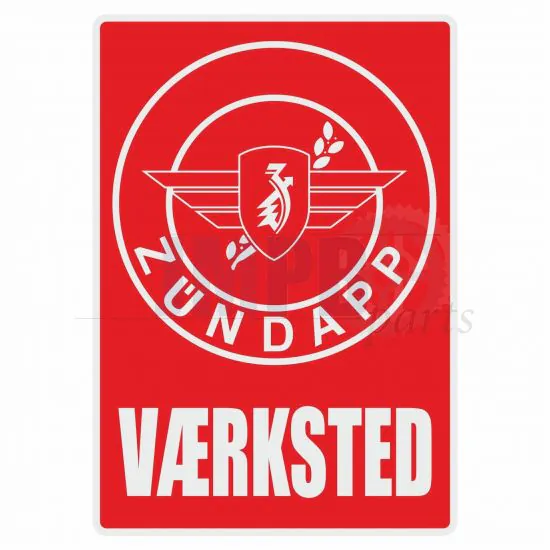 Vaerksted Sticker Zundapp Red Danish