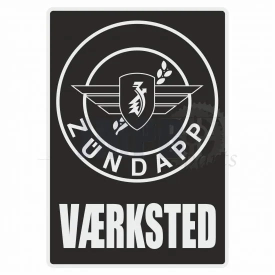 Vaerksted Sticker Zundapp Black Danish
