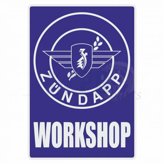 Workshop Sticker Zundapp Blue English