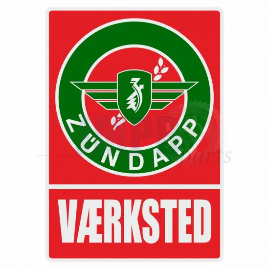 Vaerksted Sticker Zundapp Red/Green Danish