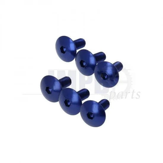 Bolts set M6X15 Aluminium Blue - 6 Pieces
