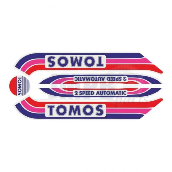 Stickerset Tomos A3 Old Model Red/Purple/Blue