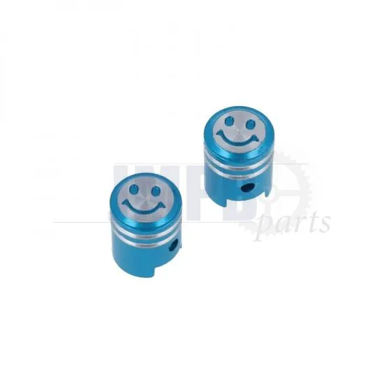 Air valve caps Model Piston Turquoise Smileys