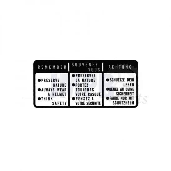 Sticker Driving instructions Honda MT/MB Black/Transparent