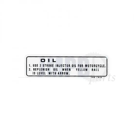 Sticker Oil filling instructions Honda MT/MB 