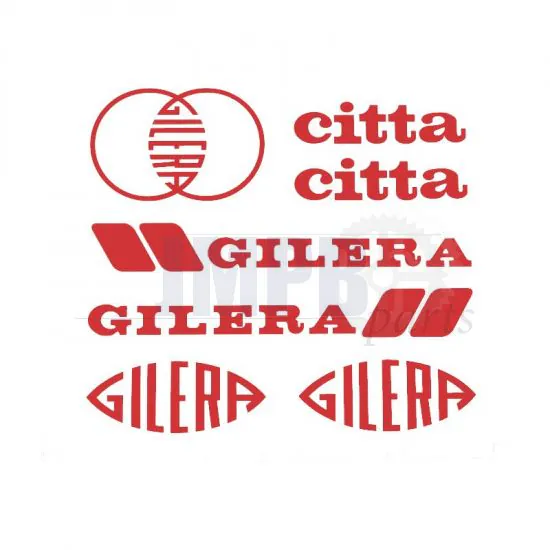 Stickerset Gilera Citta Red 7-Pieces