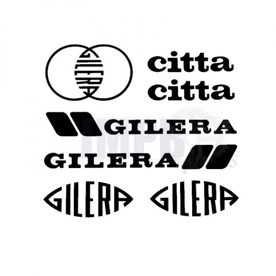 Stickerset Gilera Citta Black 7-Pieces