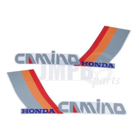 Stickerset Tank Honda Camino Red/Orange/Grey/White