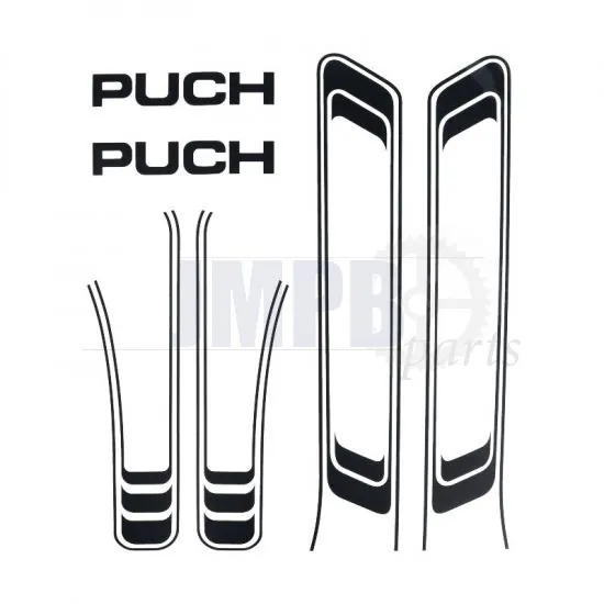 Stickerset Puch Maxi Lines Matt Black A-Quality