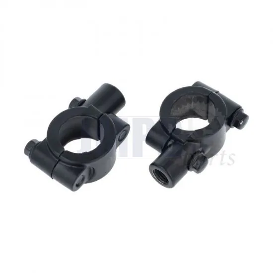 Mirror Bracket Set Black M10X1.25 Right Universal 