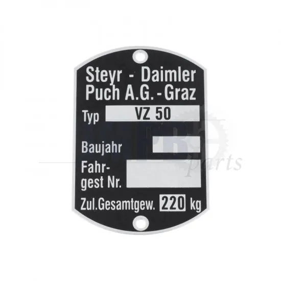 Type Plate Puch VZ50