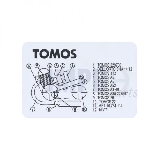 Model Identification Sticker Tomos A52