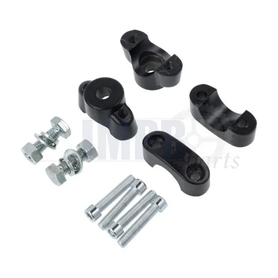 Handlebar Clamp set Complete Tomos A3/A35 Black