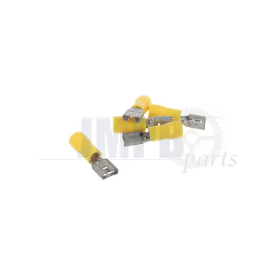 Flat Plug Sleeve Semi-Isolated Yellow 6.3MM
