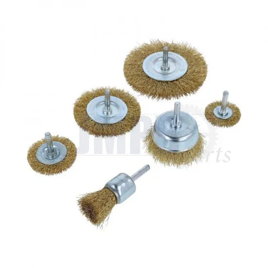 Steel brush set with stift 6 Parts