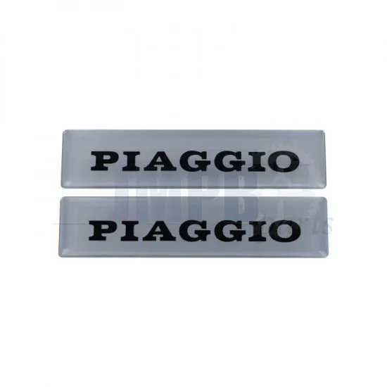 Emblem set 3D Piaggio 115X27MM Silver