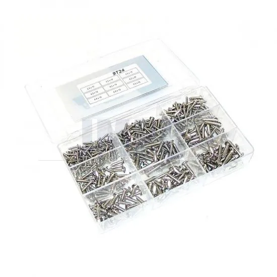 Assortment set Plate Screws Steel - 390 Pieces