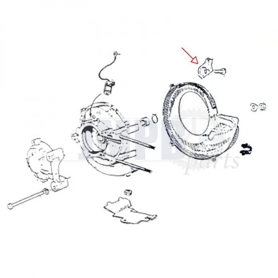 Choke rod guide on Crankcase Vespa Ciao