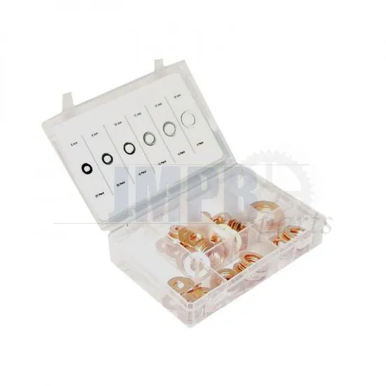 Assortment set Copper rings Din 7603A 80-Pieces