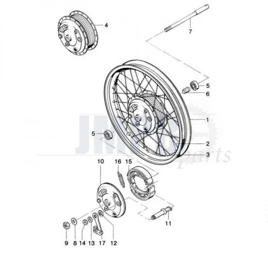 Front wheel Spoked 160MM Kreidler RS